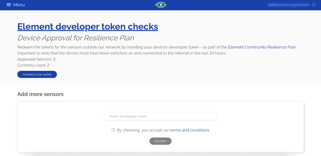 Developer token check page