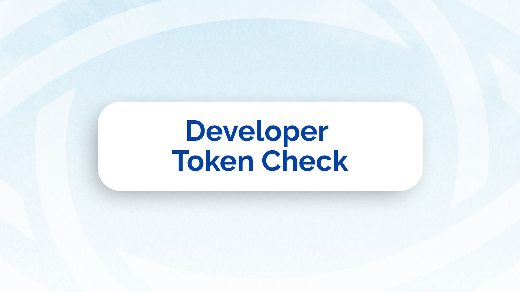 Element Developer token check